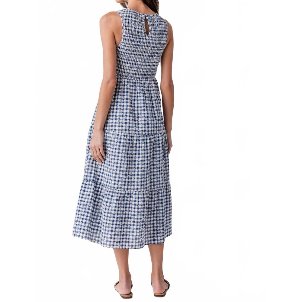 NEW THML sleeveless gingham dress in blue /white - Picture 4 of 4